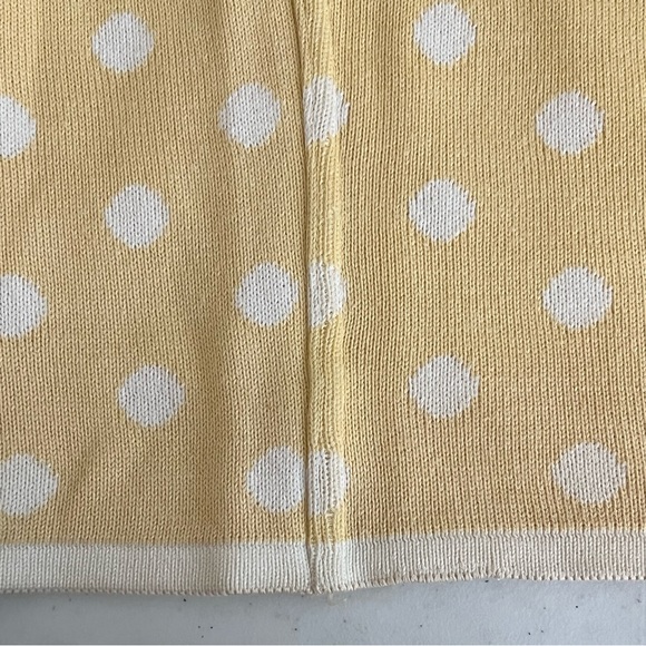 Escada Cotton Knit Buttery Yellow & White Polka Dot Pull On Skirt EU Size 36=S - Picture 6 of 13
